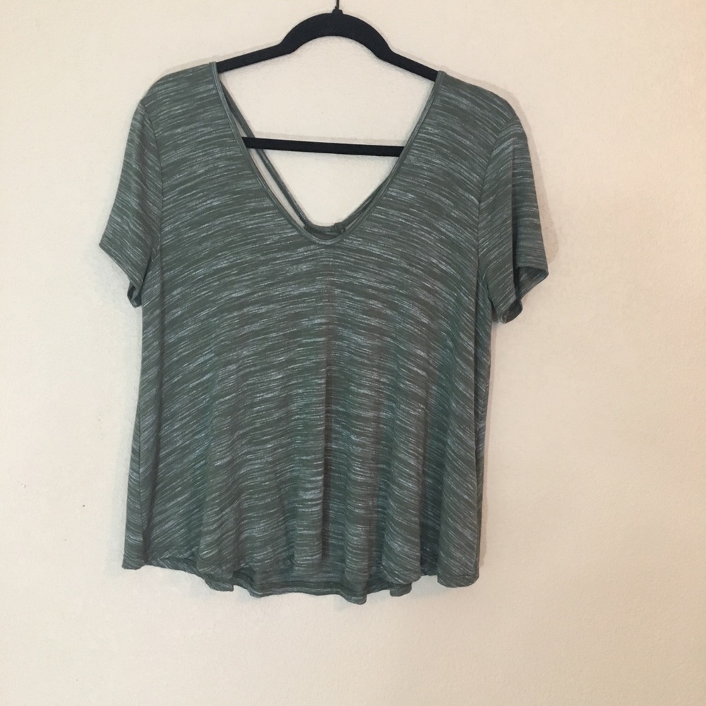 Lush green cute strappy green blouse medium EUC